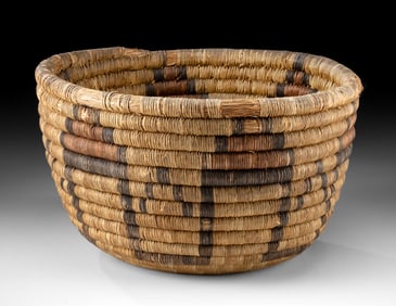 Late 19th C. Hopi Pueblo Coiled Grass Basket