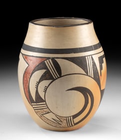 Early 20th C. Hopi Sikyatki Revival Cylinder Vase
