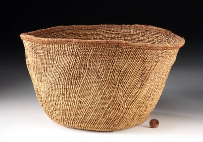 Native American Tlingit Spruce Root Twined Basket