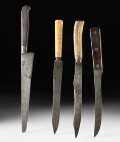 Four 1920s Ojibwe / Fur Trapper's Skinning Knives