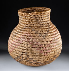 Native American Jicarilla Apache Basketry Olla