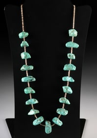 Native American Pueblo Turquoise / Heishi Bead Necklace