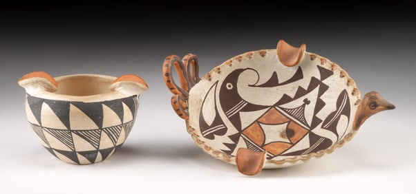 Acoma Ashtrays - Avian Form + Olla