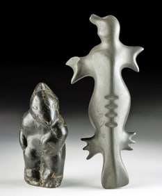 Inuit Serpentine Rabbit + Soapstone Otter