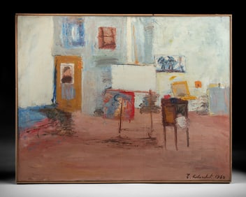 Abstract Figural Painting of Artist's Studio (1964)