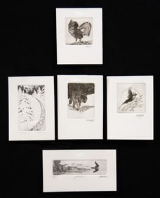 Five Hollis Williford Etchings - Wildlife / Nature