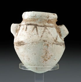 Egyptian New Kingdom Faience Jarlet - Lotus Petal Motif