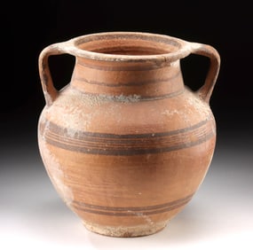 Cypriot Bichrome Ware Jar - Linear Bands & Handles