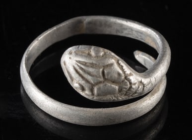 Romano-Egyptian Silver Snake Ring