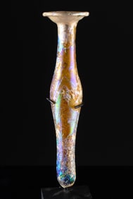 Dazzling Roman Yellow Glass Unguentarium Vessel