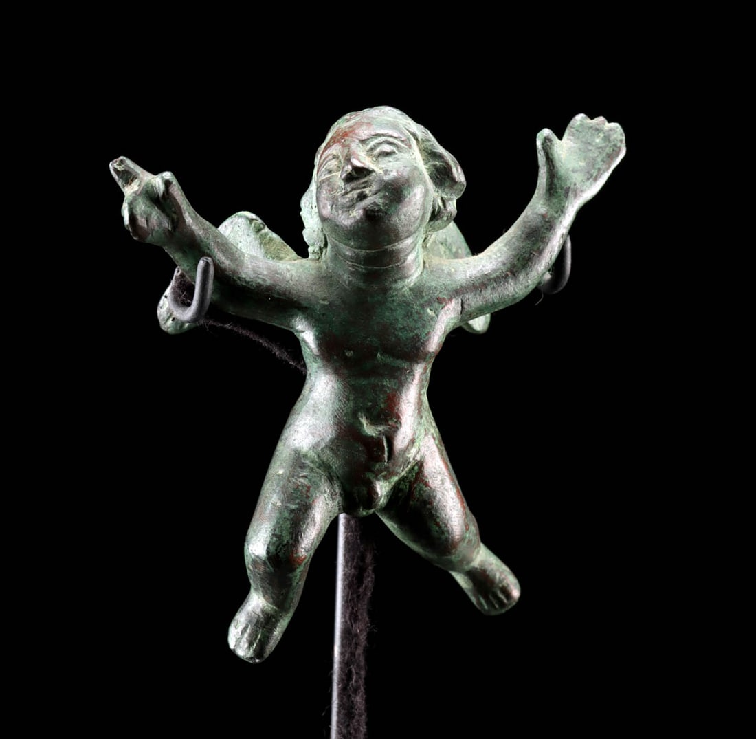 Roman Leaded Bronze Figurine of Cupid / Eros (1 of 4)