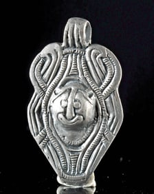 Viking Silver Jellinge Style w/ Feline Maskette