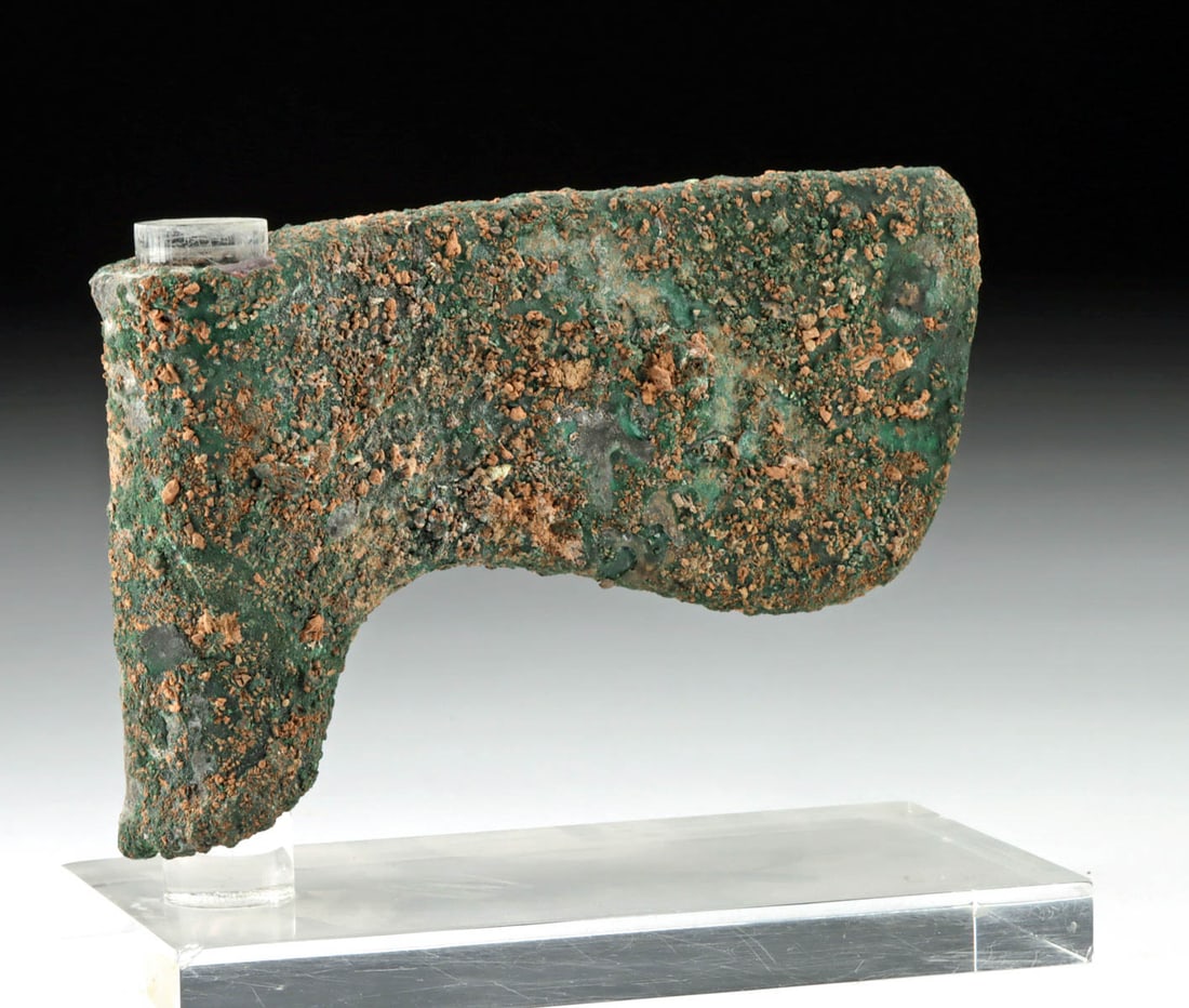 Luristan Copper Axe with Malachite Encrusted Patina (1 of 3)