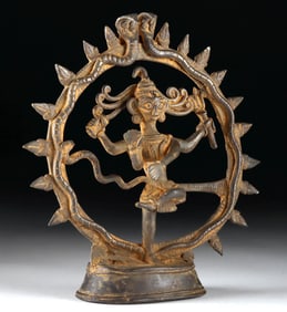 19th C. Indian Brass Nataraja in Tribal Dhokra Style