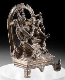 9th C. Indian Pala Brass Figure Parvati & Shiva