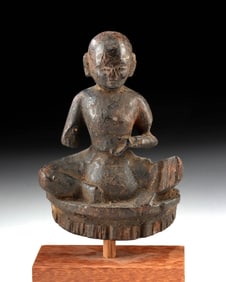 19th C. Nepalese Wood Devotional Hindu-Buddhist Statue