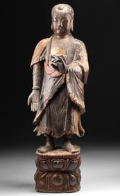 17th C. Chinese Ming Wood Standing Amitabha Buddha