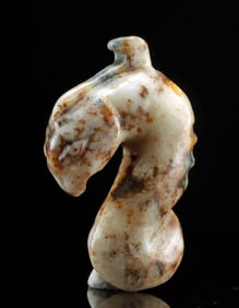 Chinese Liangzhu Hard Stone Mythical Creature Pendant