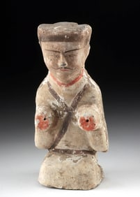 2000 Year Old Chinese Han Pottery Male Tomb Attendant