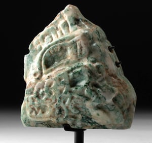 Maya Omphacite Jade - Jaguar Profile Carving