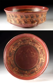 Maya Copador Polychrome Bowl - Turkey Procession Motif
