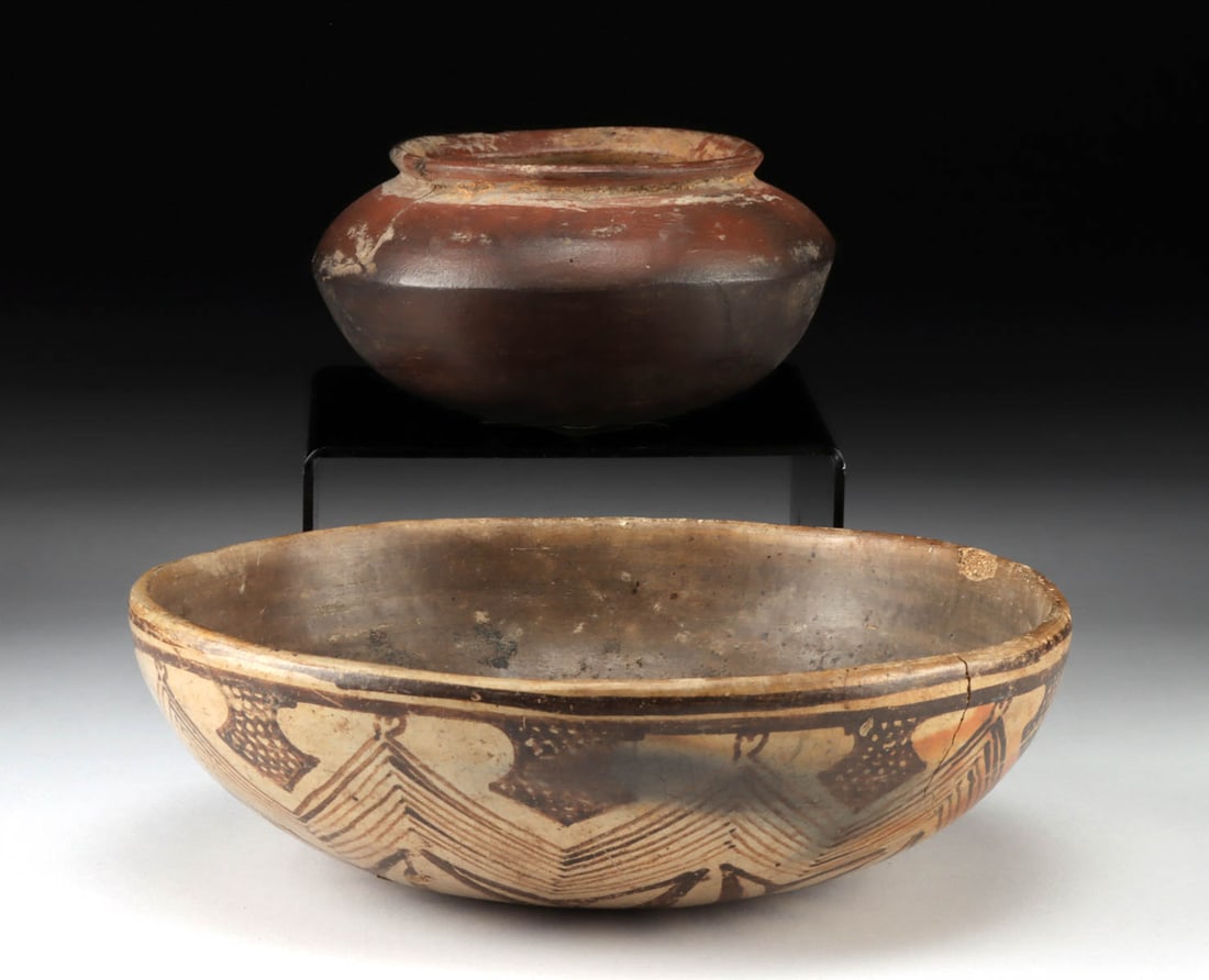 Two Pottery Vessels - Nayarit Bowl & Ecuadorean Jar (1 of 3)