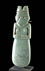 Fine Costa Rican Greenstone Nude Woman Axe God Effigy