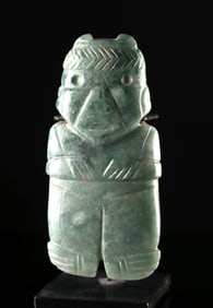 Costa Rican Green Stone Figural Axe God Effigy