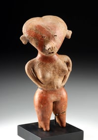 Chinesco Bichrome Pottery Shaft Tomb Woman Effigy