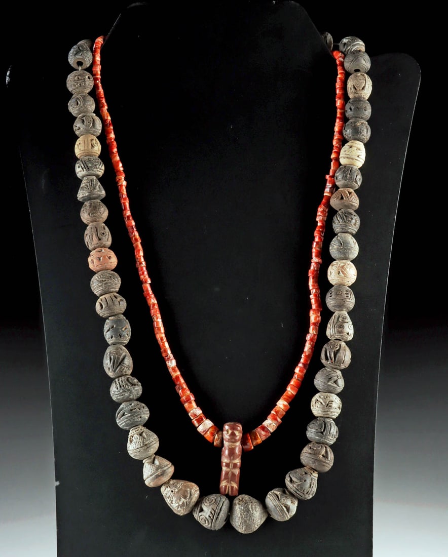 Two Andean Bead Necklaces Spondylus & Spindle Whorls (1 of 2)