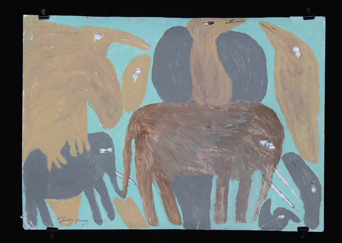 Toby Ivey Painting - Elephant & Avians (2001) (1 of 2)