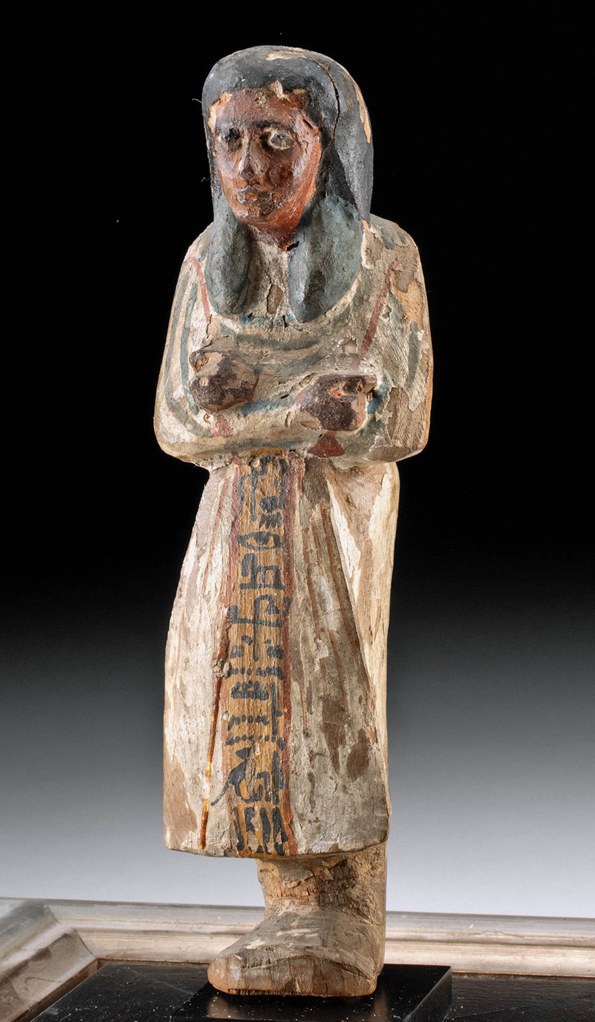Egyptian Wood Ushabti, Lady Anhai, Chantress of Amun