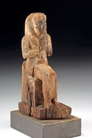 Egyptian Wood Seated Isis - Gold Nose/ Eye Brows