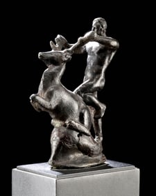 Roman Bronze Hercules Capturing Ceryneian Hind