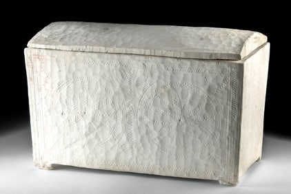 Ancient Judaean Limestone Ossuary Box - Bone Repository
