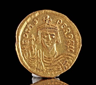 Byzantine Gold Solidus of Emperor Phocas - Choice XF!