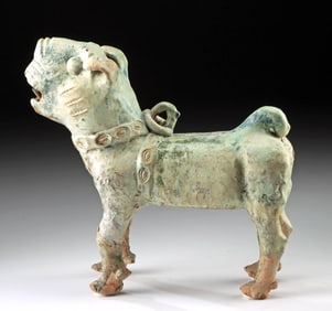 Chinese Han Dynasty Green Glazed Pottery Dog