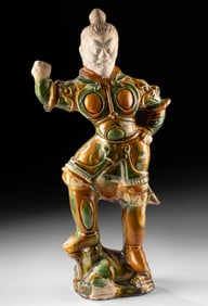 Chinese Tang Sancai Glazed Lokapala Guardian Figure