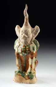 Chinese 7th C. Tang Sancai Glazed Zhenmushou Tomb Beast