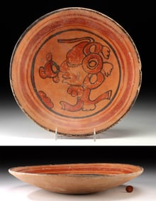 Maya Pottery Plate w/ Portrait of Lord