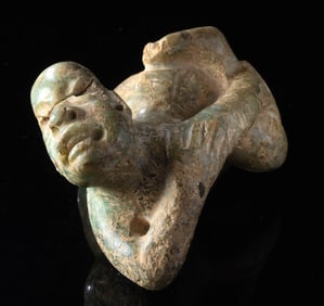 Greenstone Olmec Figure - Ceremonial Reclining Pose