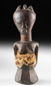 Exhibited African Songye Wood Nkisi Carving of Woman