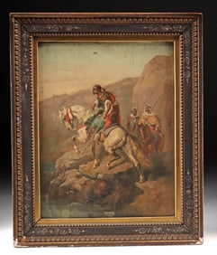 Emile Prangey Painting - Arab Warriors on Horseback