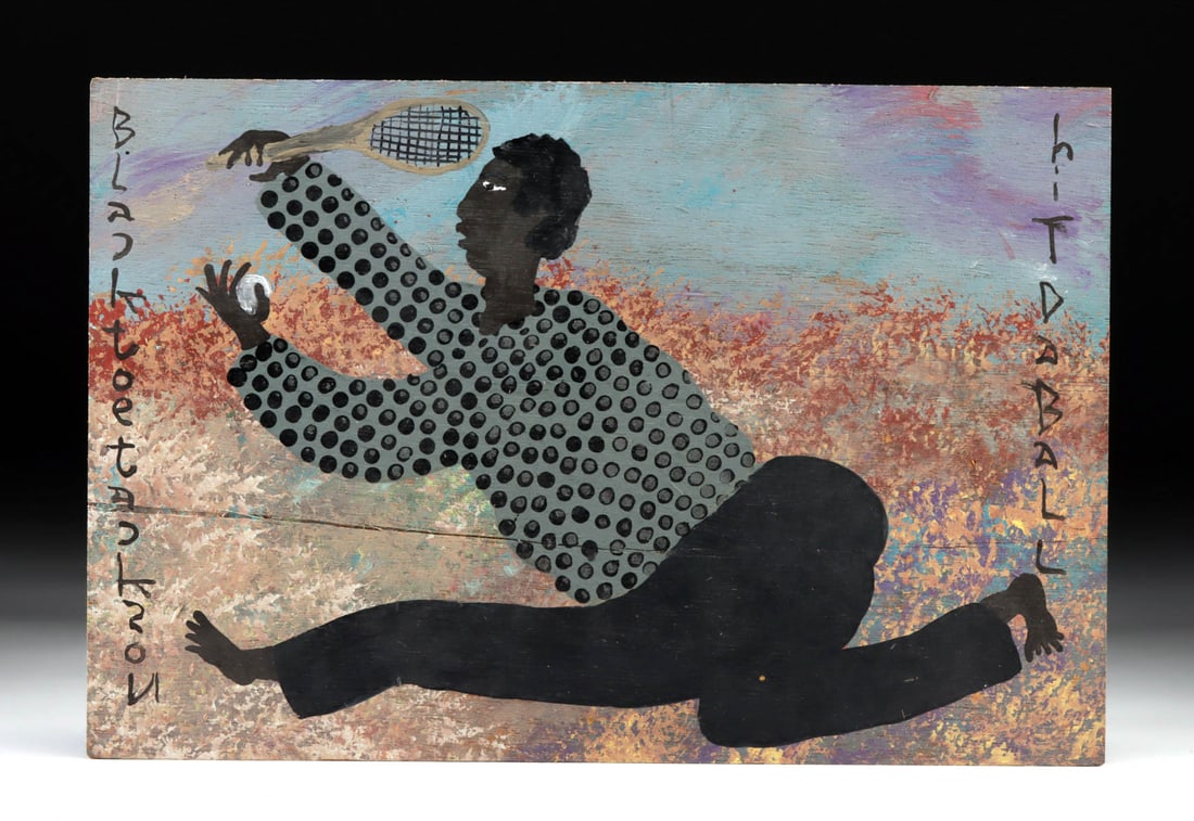 Black Joe Jackson Painting - "Hit Da Ball" (1 of 2)