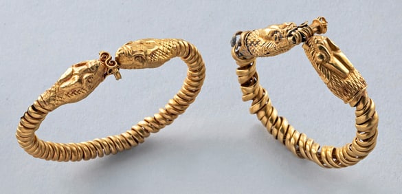 Published Ptolemaic Gold Bracelets Zoomorphic Terminals