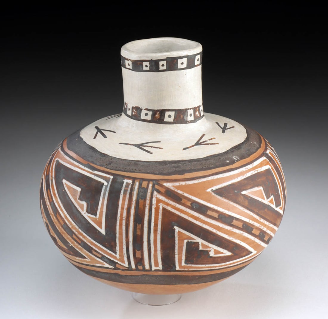 Rare Anasazi Showlow Polychrome Jar w/ Bird Tracks (1 of 5)