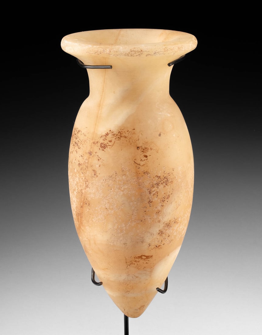 Egyptian Old Kingdom Alabaster Jar - Pointed Base (1 of 4)