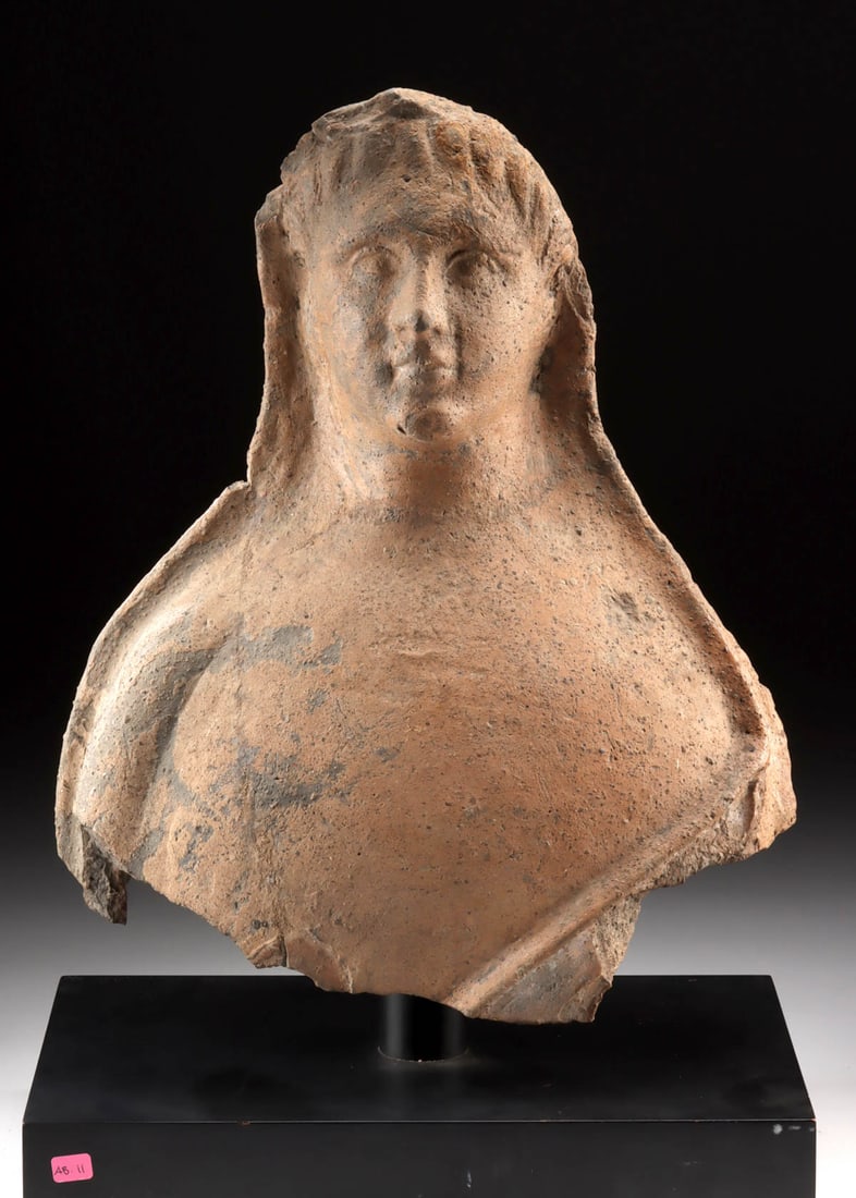 Impressive Etruscan Terracotta Bust of Male Youth (1 of 4)