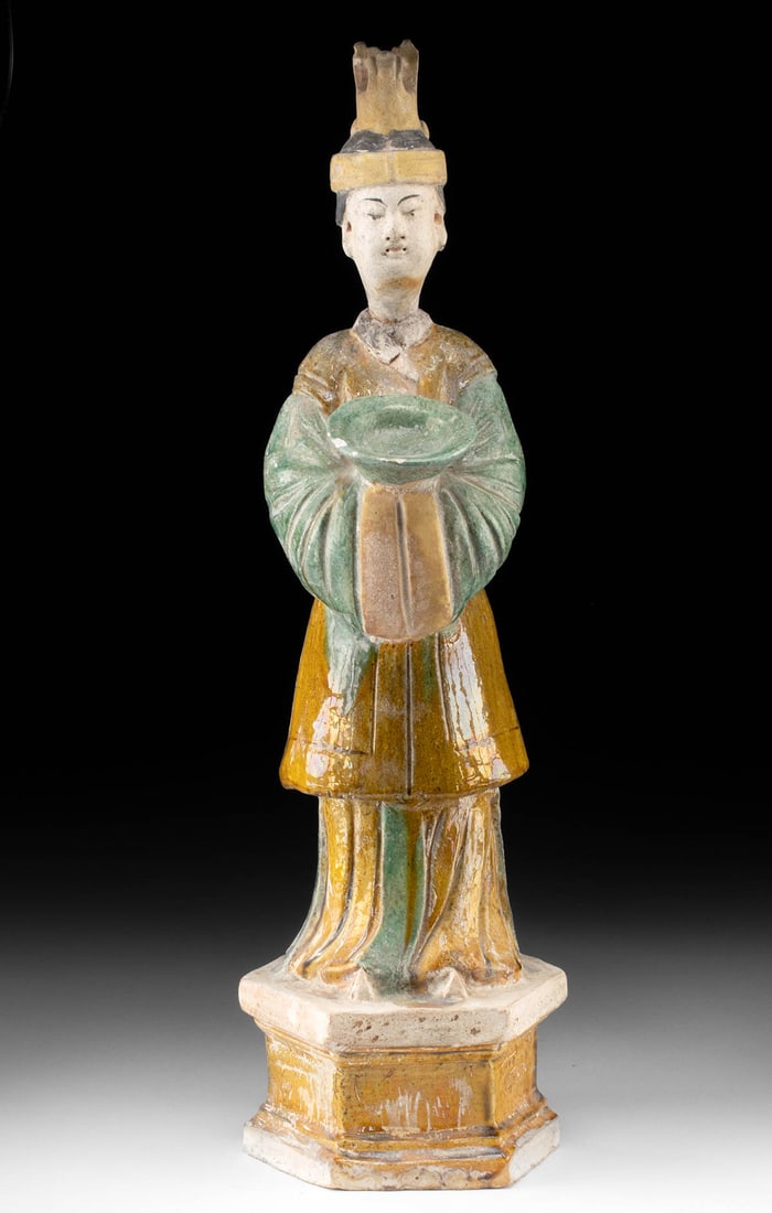 Chinese Ming Sancai Ceramic Funerary Maidservant Mingqi (1 of 4)