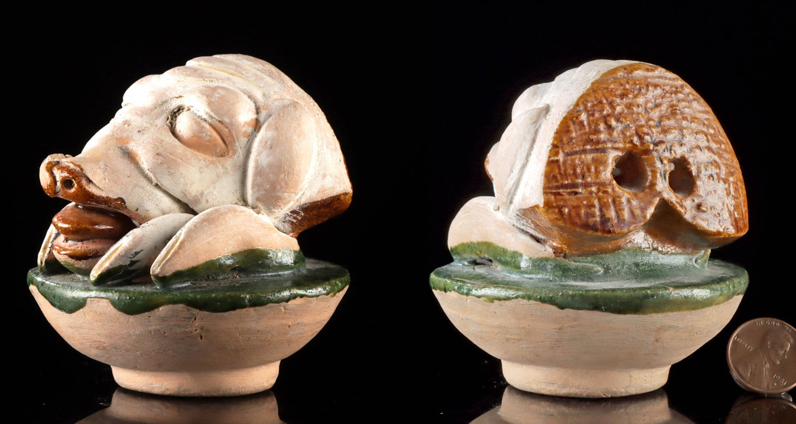 Chinese Ming Mingqi Pig Head Pottery Tomb Food Offering (1 of 3)